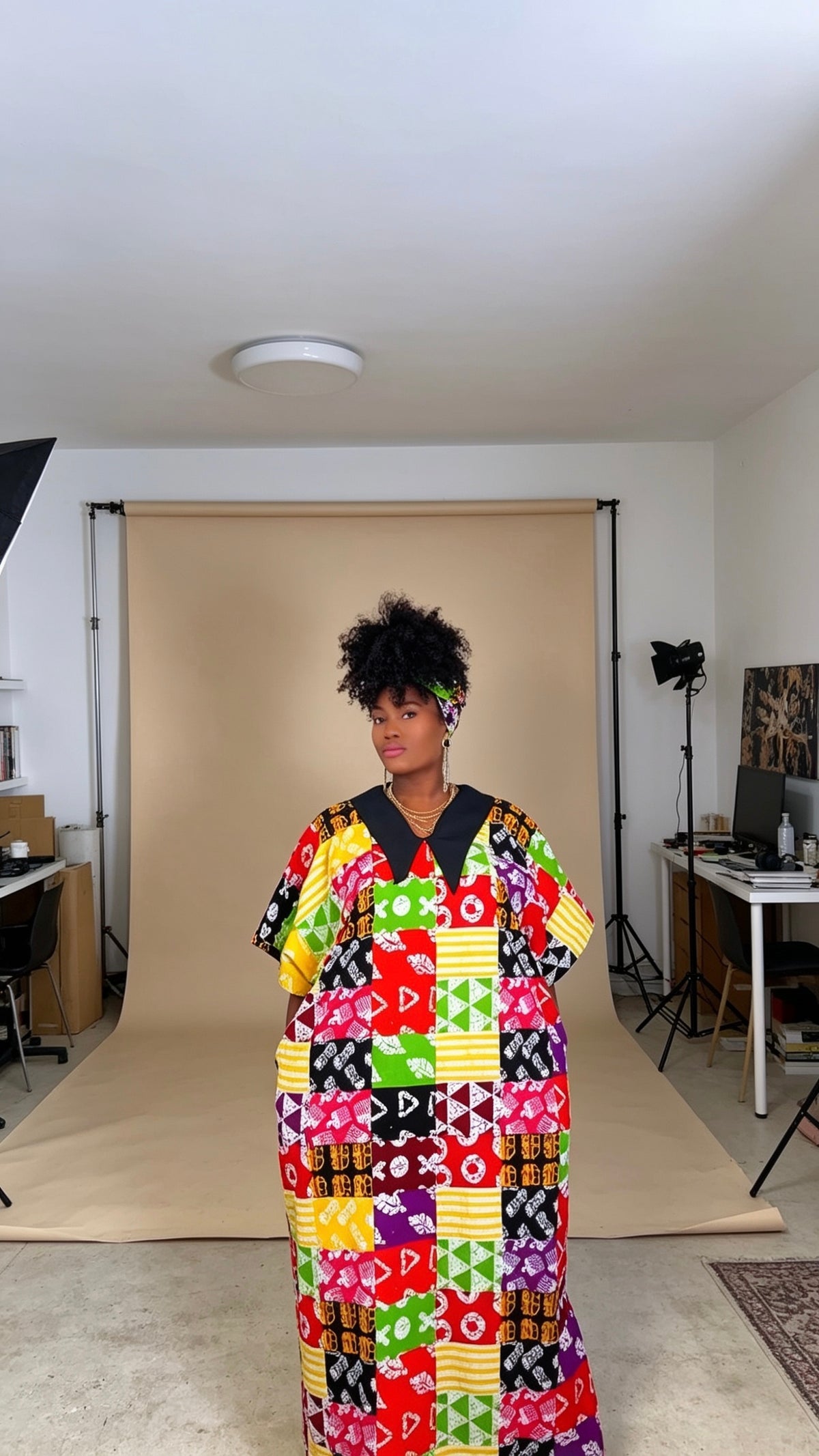 royal bold mosaic kaftan

African print kaftan dress UK

mosaic pattern African boubou

luxury silk kaftan dress

women ready to wear kaftan