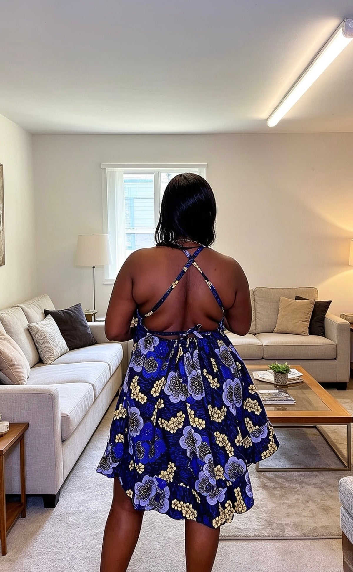 sapphire blossom summer dress

African print summer dress UK

floral Ankara maxi dress

blue floral African dress

women summer ready to wear dress