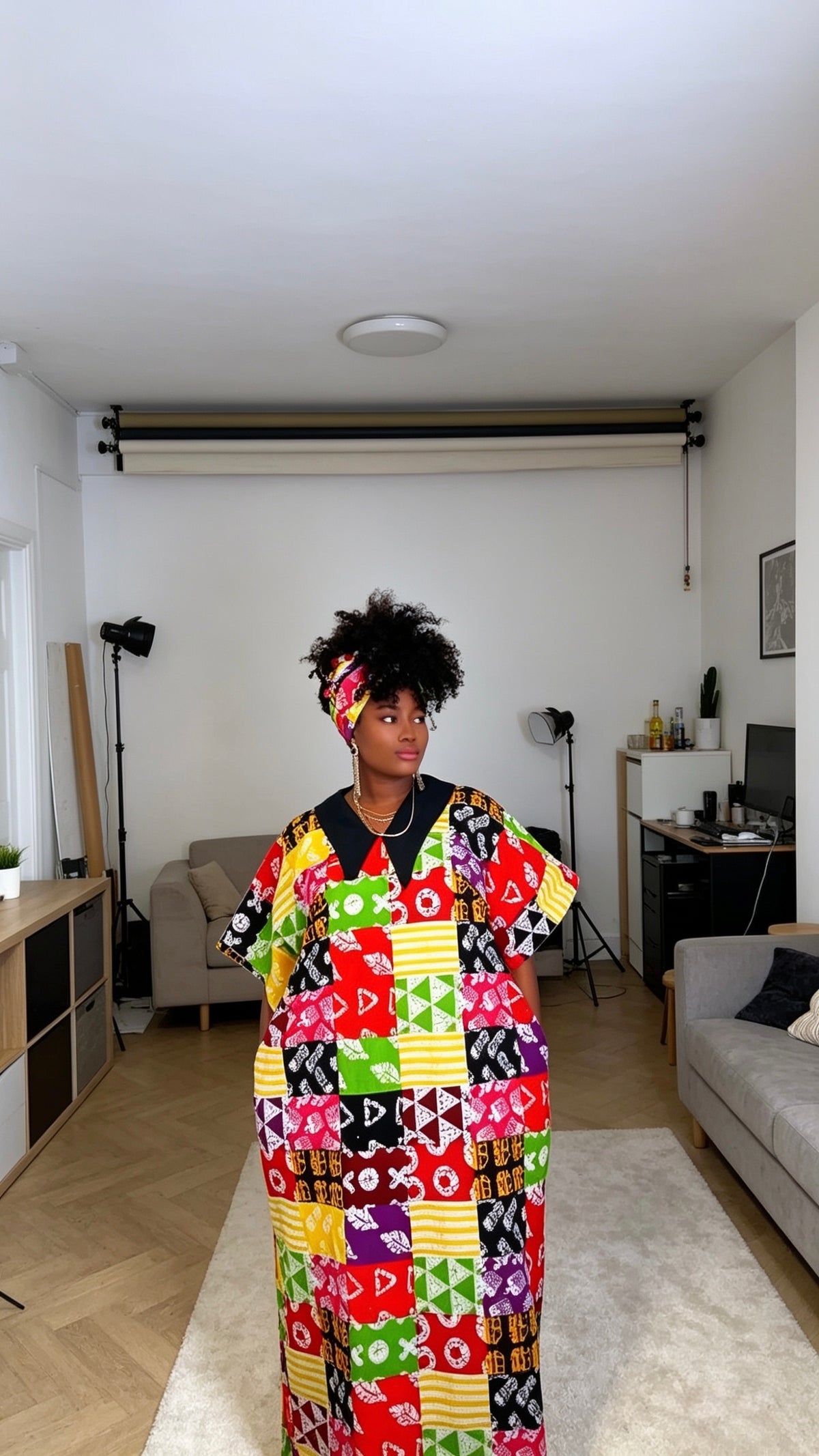 royal bold mosaic kaftan

African print kaftan dress UK

mosaic pattern African boubou

luxury silk kaftan dress

women ready to wear kaftan
